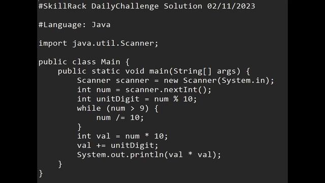 SKILLRACK DailyChallenge  Solution 02/11/2023 | Python | Java | C