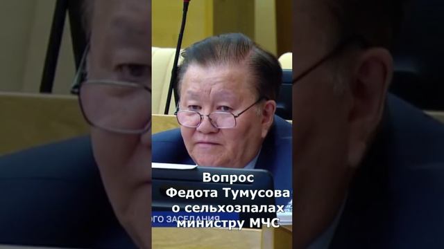 Cельхозпалы: вопрос Федота Тумусова министру МЧС