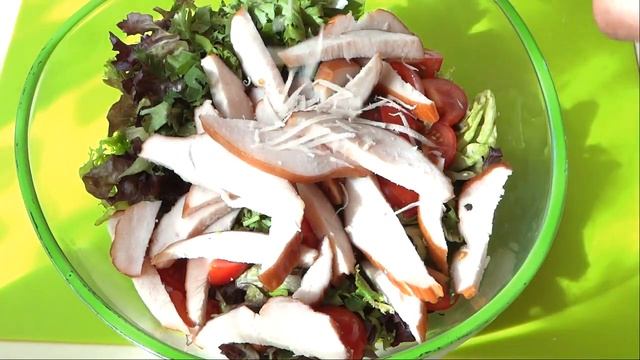 Салат из копченой куриной грудки "Наслаждение"Просто и быстро Smoked chicken breast salad "Pleasure