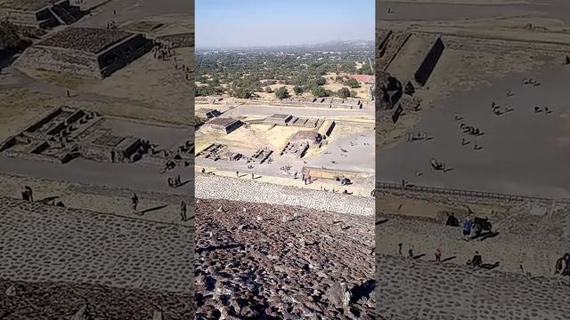 Top of the Pyramid of the Sun. Teotihuacan Ruins Mexico.