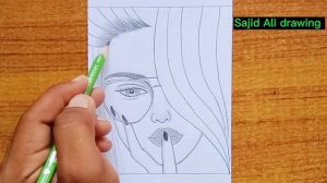 A girl with glasses || hidden face  (step by step ) pencil sketch for beginners