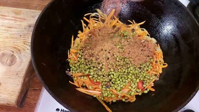 Узбекская каша Машкичири (с машем и рисом). Простой рецепт. Постный рецепт.