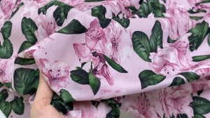 Батист   розового цвета с принтом лилии 16800