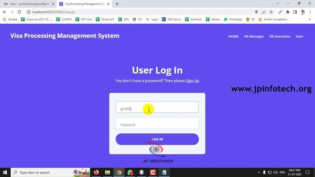 Visa Processing Management System | Java Web Application Final Year Project 2023