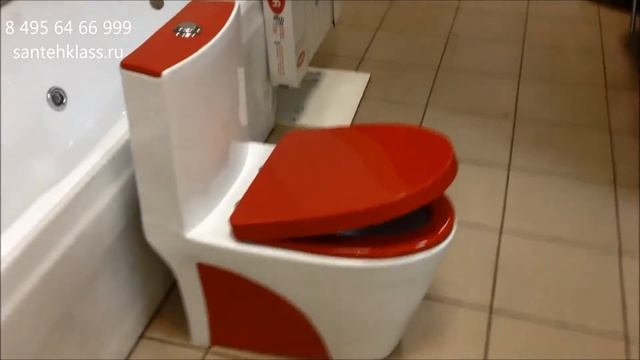 Унитаз декоративный бело красный B&C 9168 микролифт смотреть онлайн