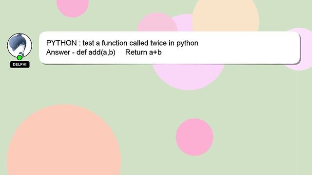 PYTHON : test a function called twice in python