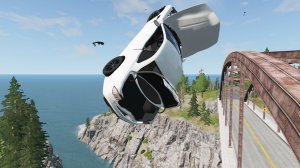 Beamng drive - скоростные машины прыгают с моста 2 | HITGAMEZ