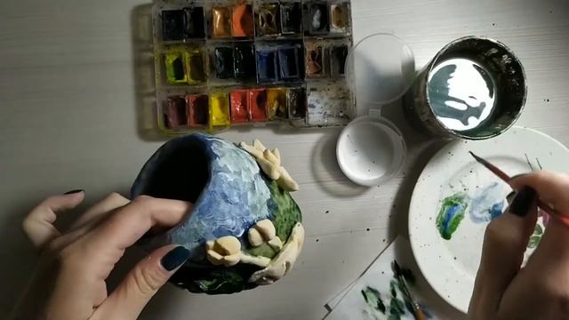 Лепка 6 урок "Окрашиваем стакан для карандашей" 4 группа смотреть онлайн