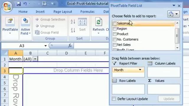 Make a Pivot Table in Excel