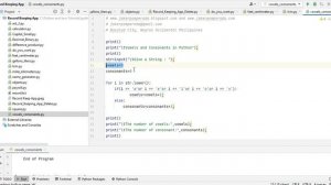 Vowels and Consonants in Python