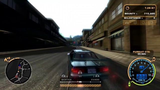 Need For Speed Most Wanted 2005 final pursuit ft. 1995 Mitsubishi Lancer GSR Evolution III смотреть онлайн