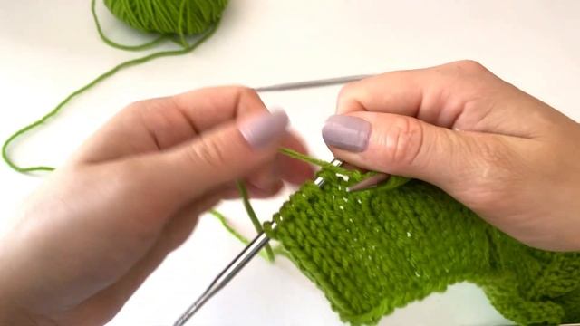 Двойная планка спицами с подворотом полотна при вязании сверху вниз, подробный МК. Вязание. смотреть онлайн