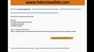 How many constructors we have for java thread interview question and answer