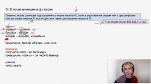 Задание 9 ЕГЭ по русскому языку 2023 (теория). Часть 2. О/Ё после шипящих, И/Ы после Ц  в корне