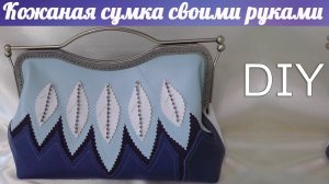 Сумочка из натуральной кожи с фермуаром