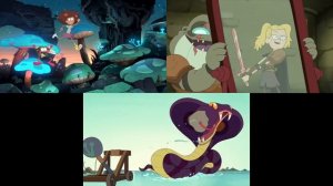 Amphibia intro but Anne, Sasha, and Marcy's themes all play at the same time