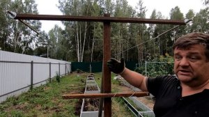 Как сделать шпалеру для малины, ежевики.  Самая удобная шпалера.