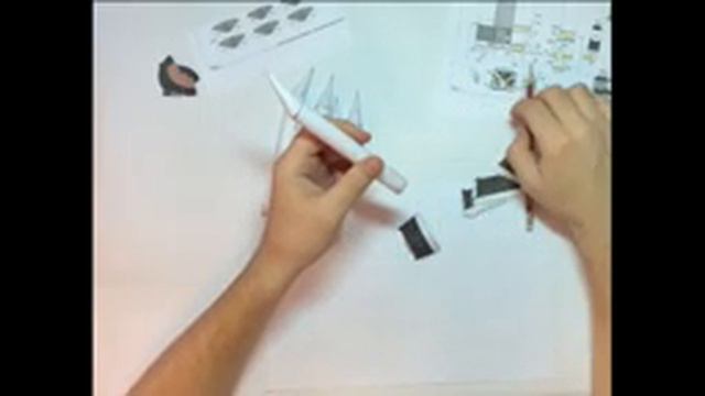 Ракета Протон-К из бумаги! Cклейкa боковых болоков и сопел.