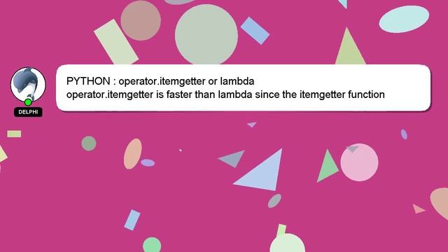 PYTHON : operator.itemgetter or lambda смотреть онлайн