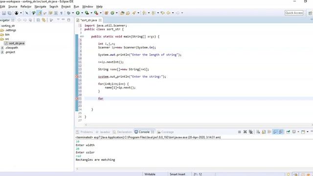 String sorting in JAVA