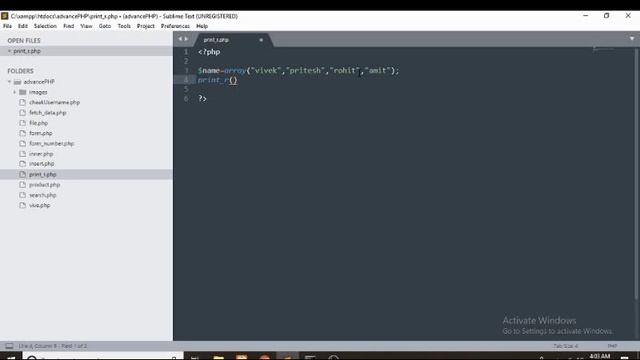 print_r Function in PHP :- Hindi