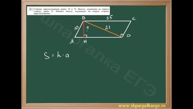 Задача на нахождение высоты параллелограмма смотреть онлайн
