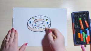 Как нарисовать пончик - урок рисования для детей. Рисуем еду легко и просто
