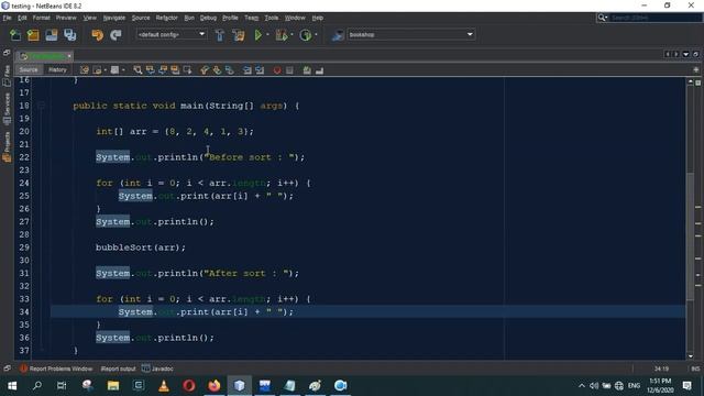 Bubble Sort In Java смотреть онлайн