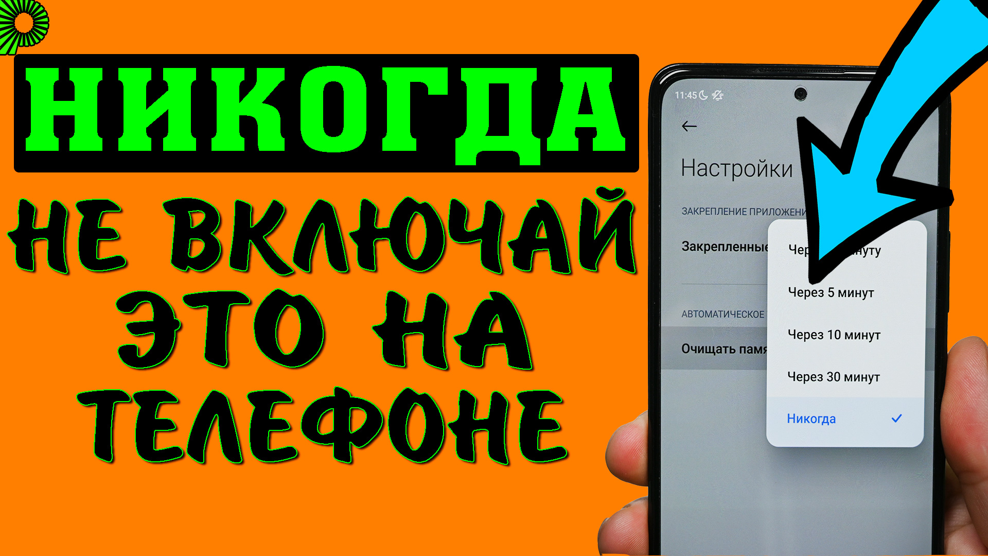 Ускорение. Очистить память через 30 минут. Почему я не советую ее включать