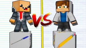 КАРАНДАШ ЛАКИ БЛОК VS РУЧКИ ЛАКИ БЛОК! НУБ ПРОТИВ ПРО! ВЫЖИТЬ НА 1 БЛОКЕ!