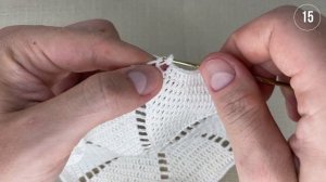 Скатерть крючком, Флора,  часть 1 из 5 (1-19 ряд)