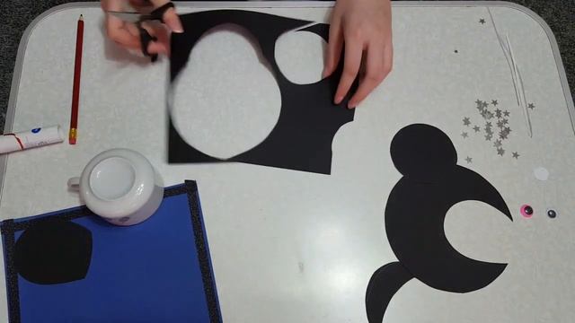 котёнок. чёрный кот. аппликация из цветной бумаги смотреть онлайн