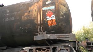 Тепловоз ТГМ4Б-0014 с грузовым поездом цистернами на восстановленной ветке от ст. Чехов