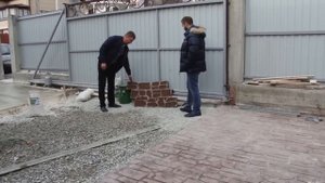 Заливка двора бетоном. Технология печатного бетона.