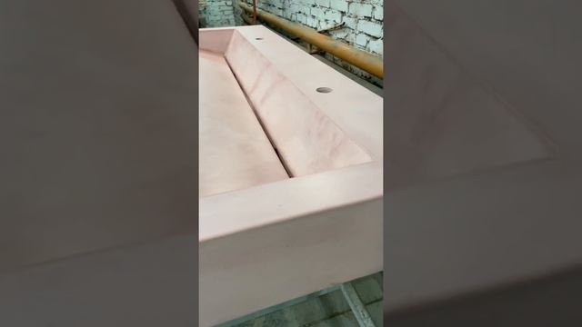 Pink concrete sink. Розовая бетонная раковина.