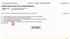 Java Practice It | Self-Check 8.12: printableObjects | classes, implementing, object