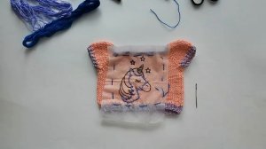 Мк Вышивка на вязаном полотне