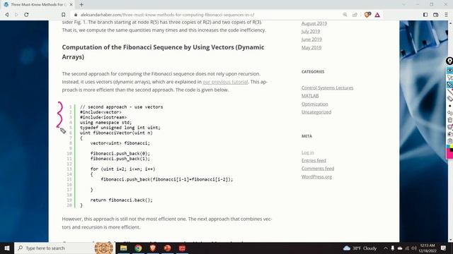 Three Must-know Methods for Fibonacci Sequence Computation in C++:Recursion,Vector STL, Memoization