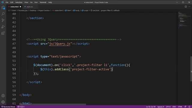 How To Create A Project Section Using HTML CSS And JavaScript | Project Filter And Light Box Effect