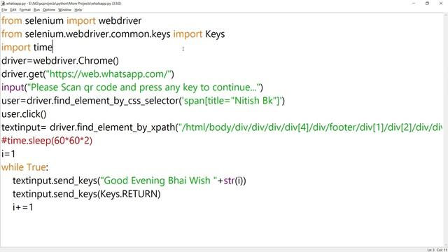 Project in python | Whatsapp Automating System | Simple Python Project Computer Science