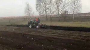 Вспашка мини трактором (самодельный)
