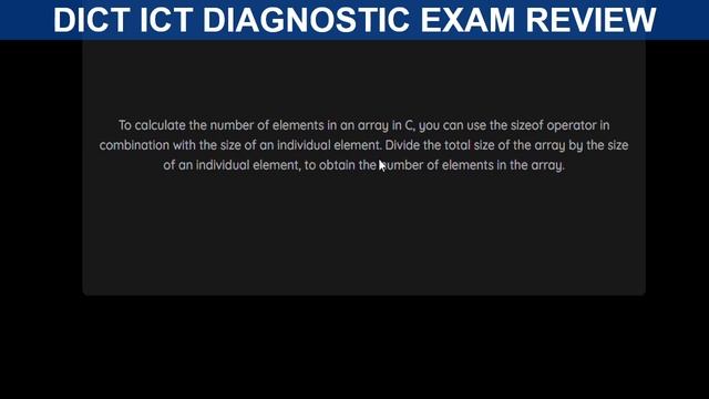 Cracking the Code: Mastering Array Fundamentals - DICT ICT Diagnostic Written Exam MCQs Quiz Array