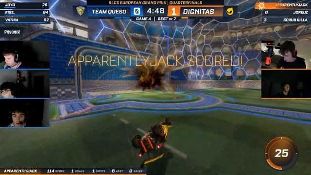 Dignitas Rocket League Voice Comms ft. ApparentlyJack, Scrubkilla, Joreuz | Regional 3 Quarterfinal