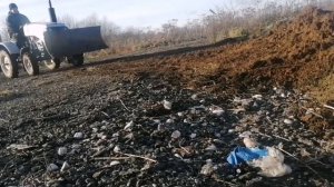 трактор скаут т15... самодельный отвал на перед.