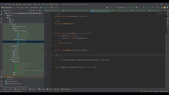 Lecture14: Design Patterns in BDD Cucumber for Driver initialization || Singleton & Factory