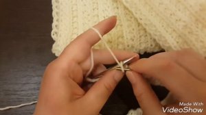 Снуд спицами в два оборота рельефной резинкой. Вязать легко! Snud.