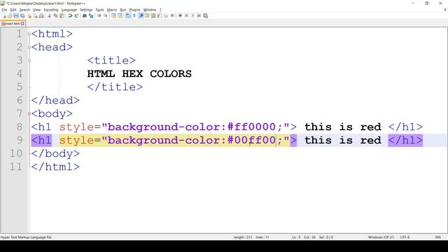 HTML tutorials for Beginners || HTML HEX COLORS || Tutorial 10 || by Mayank Dhama
