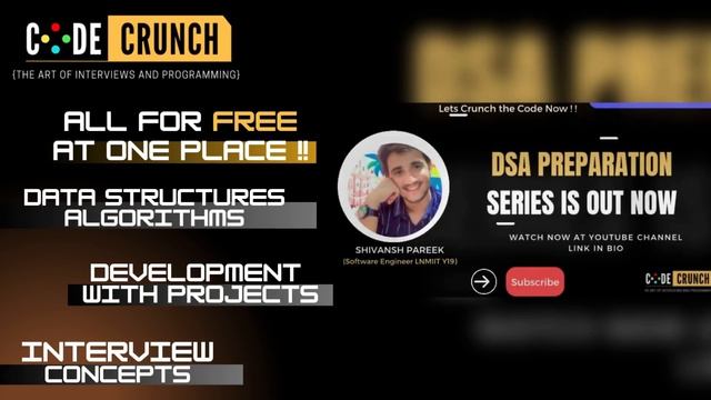 Code Crunch Academy: DSA, Java, Development & Interview Mastery – Free Course Playlists with Suppor