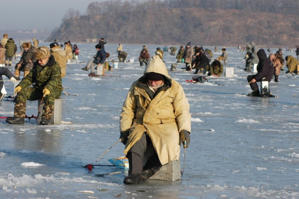 Подледный лов рыбы. Зимняя рыбалка Владивосток остров русский. Рыбаки на льду. Рыбак зимой. Прорубь рыбака.