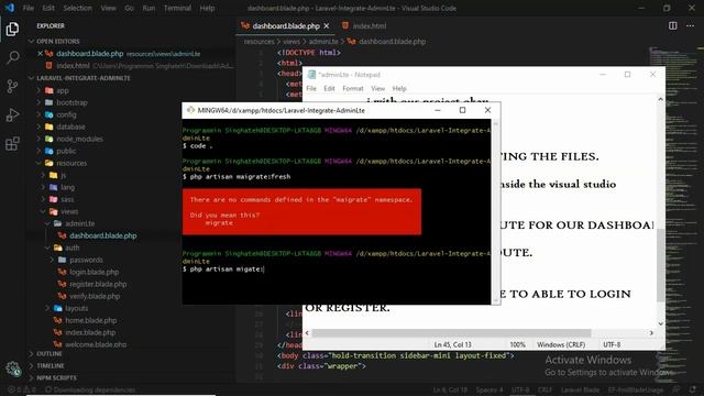 Admin LTE 3 | Laravel PHP Framework Admin Panel Template Integration Step by Step